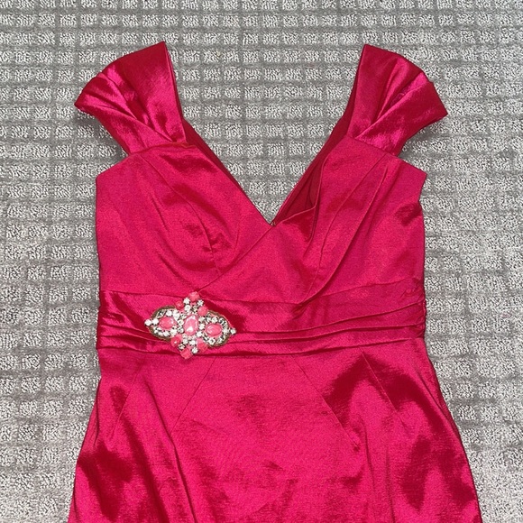 Badgley Mischka Hot Pink Cocktail Dress Size 12 - Picture 6 of 11